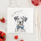 Serviette En Papier Serveur dalmate joueur Aquarelle Personnalisable (En situation)