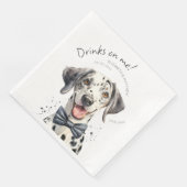 Serviette En Papier Serveur dalmatien joueur Aquarelle Personnalisable (Coin)