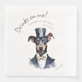 Serviette En Papier Serveur élégant Dobermann Aquarelle Personnalisabl (Devant)
