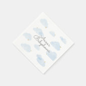 Serviette En Papier Serveurs de bébés shower nuages bleu clair (Coin)