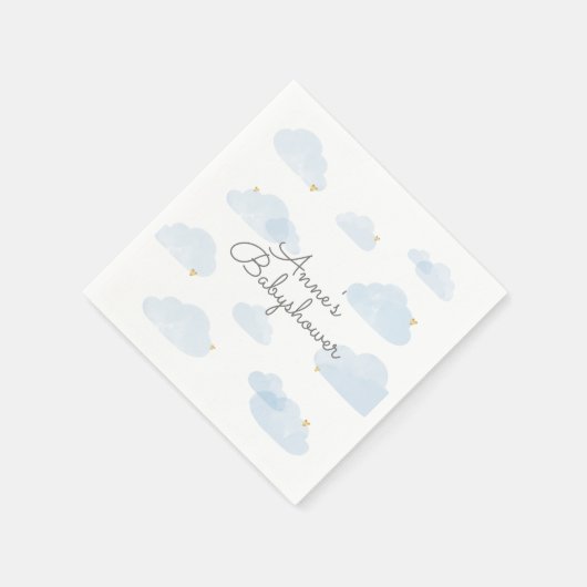 Serviette En Papier Serveurs de bébés shower nuages bleu clair (Coin)