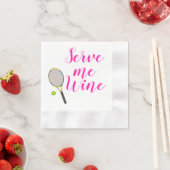 Serviette En Papier Servez-moi Vin Tennis Napkins (En situation)