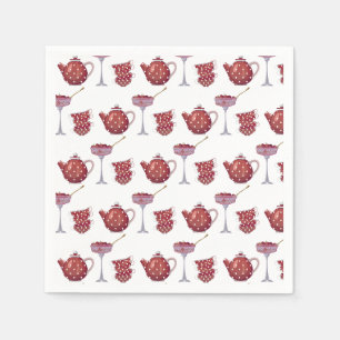 Serviette En Papier Service à thé Red Spotty et motif fraises