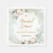 Serviette En Papier Service commémoratif Fleurs Aquarelles Roses Douce (Devant)