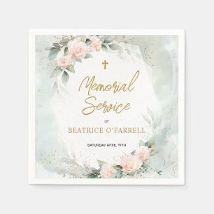 Serviette En Papier Service commémoratif Fleurs Aquarelles Roses Douce