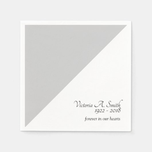 Serviette En Papier Service commémoratif gris simple Funérailles (Devant)