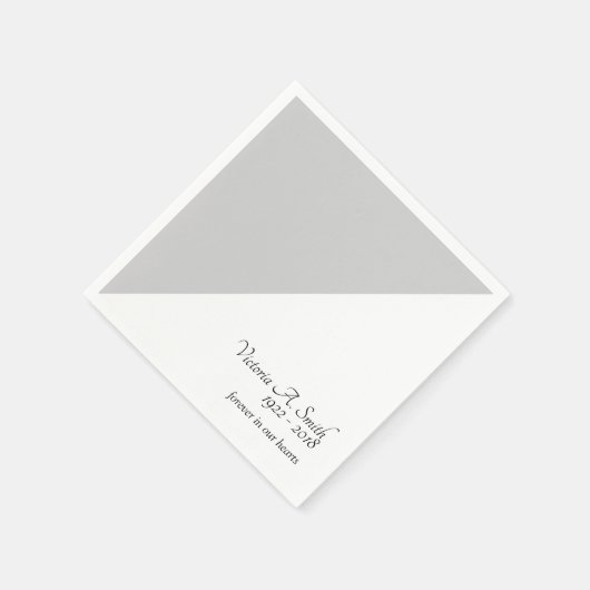 Serviette En Papier Service commémoratif gris simple Funérailles (Coin)