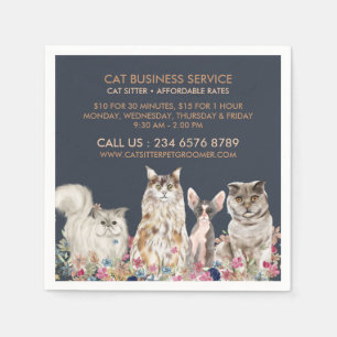 Serviette En Papier Service de garde de chats d'affaires de la Marine