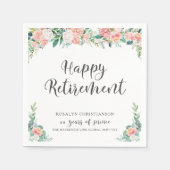 Serviette En Papier Service de l'aquarelle de retraite Blush Floral Ye (Devant)