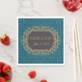 Serviette En Papier Service de monogramme de style Régence Regencycore (En situation)