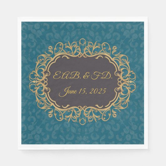 Serviette En Papier Service de monogramme de style Régence Regencycore (Devant)