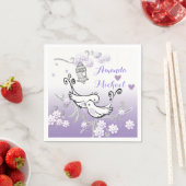 Serviette En Papier Service personnalisé mariage inséparables Pastel (En situation)