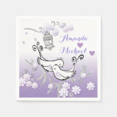Serviette En Papier Service personnalisé mariage inséparables Pastel (Devant)