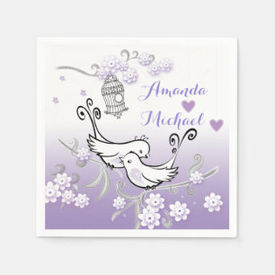 Serviette En Papier Service personnalisé mariage inséparables Pastel