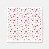 Serviette En Papier Serviette à cocktail de coeurs rouges (Devant)
