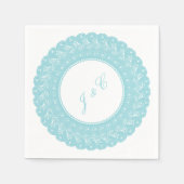 Serviette En Papier Serviette à cocktail en dentelle bleu glace/menthe (Devant)