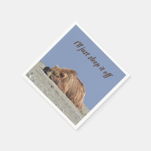 Serviette En Papier Serviette à cocktail standard avec ours grizzli (Coin)