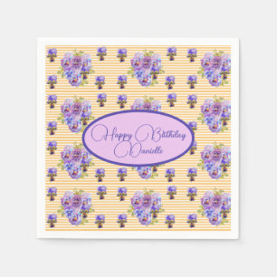 Serviette En Papier Serviette à fleurs chic Shabby Jaune