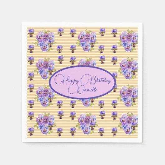 Serviette En Papier Serviette à fleurs chic Shabby Jaune (Devant)