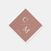 Serviette En Papier Serviette à monogramme élégant et simple (Coin)