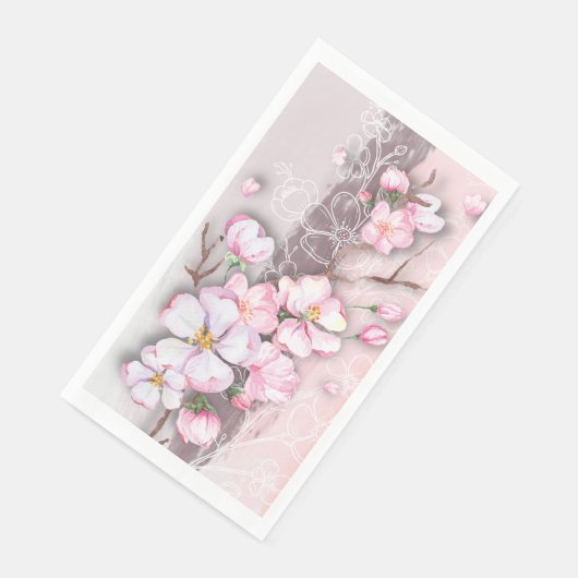 Serviette En Papier Serviette Abstraite en fleur de cerise (Coin)