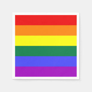 Serviette En Papier Serviette arc-en-ciel solide