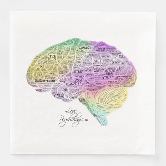 Serviette En Papier Serviette cerveau texte psycho (Devant)