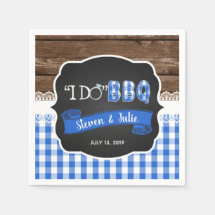 Serviette En Papier Serviette de BBQ 'Je le fais' - Bleue