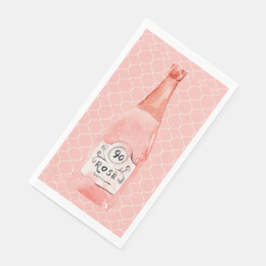 Serviette En Papier Serviette de bouteille de Rosé Rose Pâle (Coin)