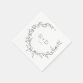 Serviette En Papier Serviette de cocktail de mariage formel à monogram (Coin)