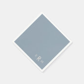 Serviette En Papier Serviette de cocktail en monogramme bleu poussiére (Coin)