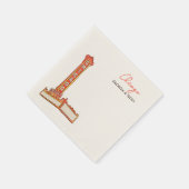 Serviette En Papier Serviette de cocktail Mariage de Chicago (Coin)