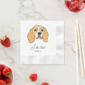 Serviette En Papier Serviette de cocktail personnalisée Chien Beagle j (En situation)