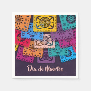 Serviette En Papier Serviette de Colorful Dia de Muertos Banners  