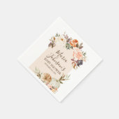 Serviette En Papier Serviette de douche de mariage floral de citrouill (Coin)