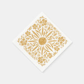 Serviette En Papier Serviette de fête à motif floral et soleil jaune (Coin)