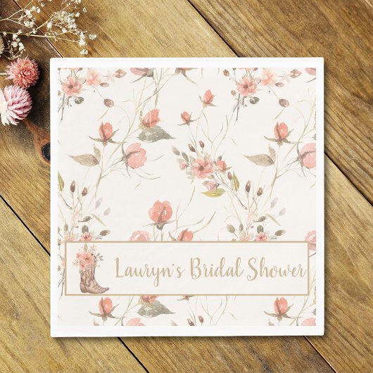 Serviette En Papier Serviette de Fête de Mariage Cowgirl Fleurs à l'Aq
