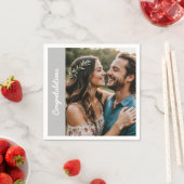 Serviette En Papier "Serviette de fête personnalisée – Photo et texte  (En situation)