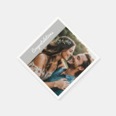 Serviette En Papier "Serviette de fête personnalisée – Photo et texte  (Coin)