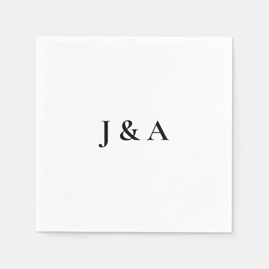 Serviette En Papier Serviette de mariage à initiales personnalisées (Devant)
