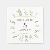 Serviette En Papier Serviette de mariage Eucalyptus moderne et élégant (Devant)