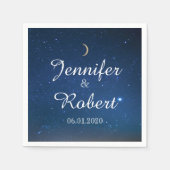 Serviette En Papier Serviette de mariage Nuit étoilée (Devant)