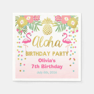 Serviette En Papier Serviette de papier Aloha d'anniversaire tropical