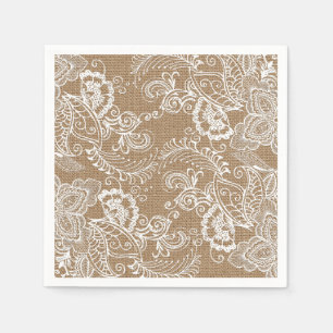 Serviette En Papier Serviette de papier chic minable de toile de jute