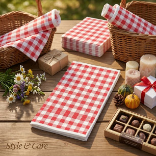 Serviette En Papier Serviette de papier pour invité à carreaux rouge e