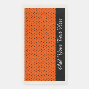 Serviette En Papier Serviette de papier rétro orange et noir à pois po