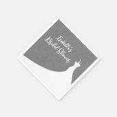 Serviette En Papier Serviette de shower de mariage élégante gris lin (Coin)