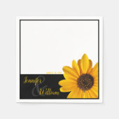 Serviette En Papier Serviette de tournesol avec nom du couple et date  (Devant)