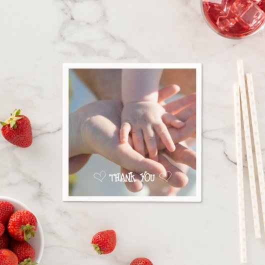 Serviette En Papier Serviette de typographie de photo personnalisée (En situation)