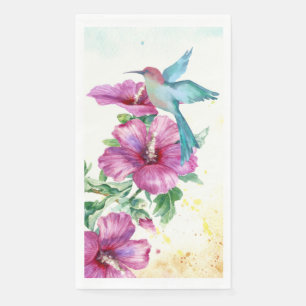 Serviette En Papier Serviette d'hôte en papier d'aquarelle de colibri